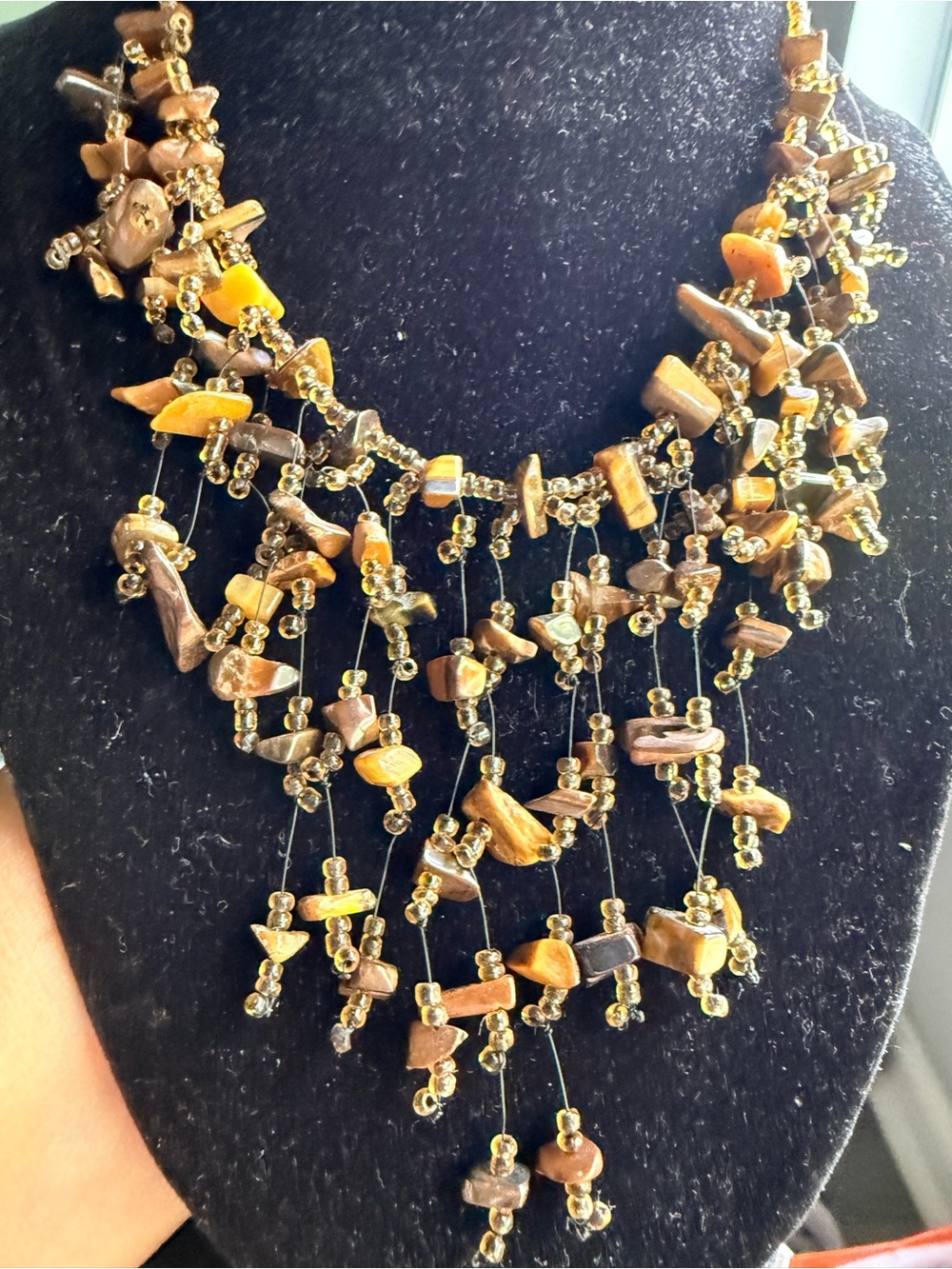 Gold-Tone Clear Crystal Station Necklace - Women Jewelry